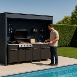 PREMIUM BARBEQUE BOX L2400xH2260xA800 GRI ANTRACIT/MARO