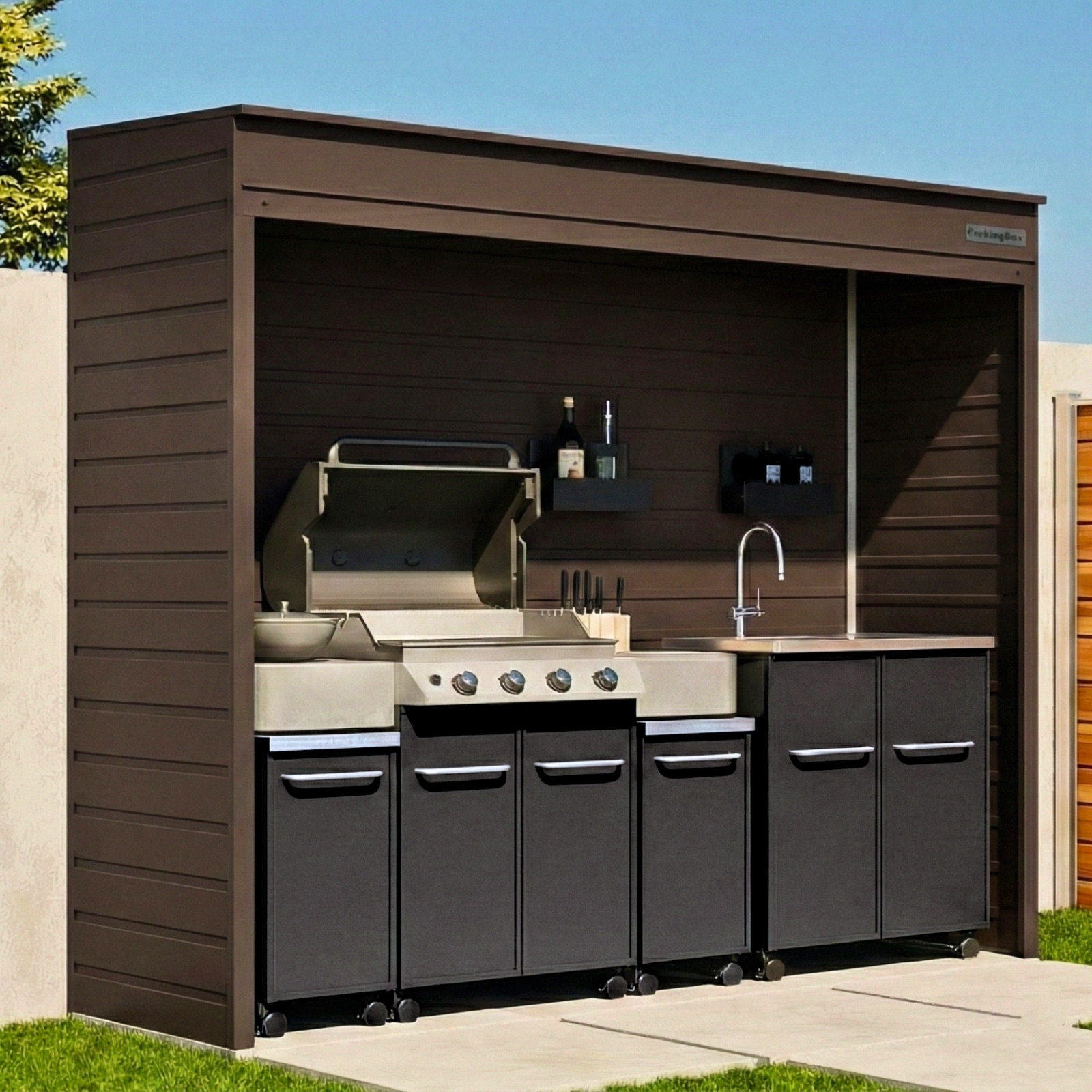 ParkingBox BarbequeBOX Premium finisaj maro inchis